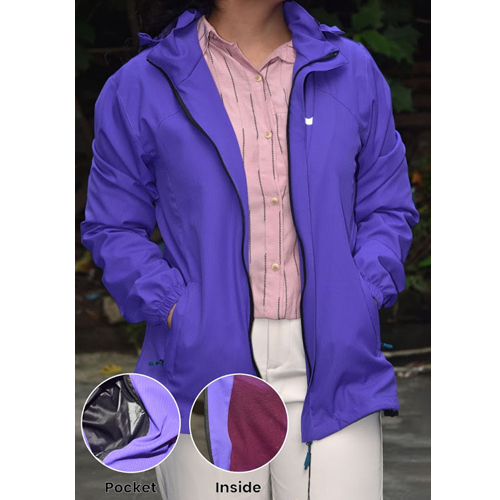 Women's Purple Hooded Wind Resistant/Water Repellent Windbreaker Jacket